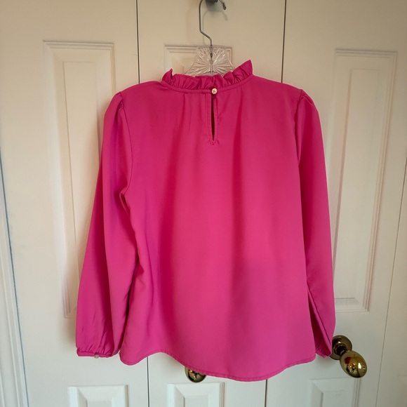 J. Crew Fuchsia Ruffle Blouse - Picture 3 of 3